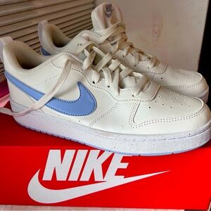 Nike Court Borough Trainers Junior "SUMMIT WHITE COBALT BLISS'!" New condition!